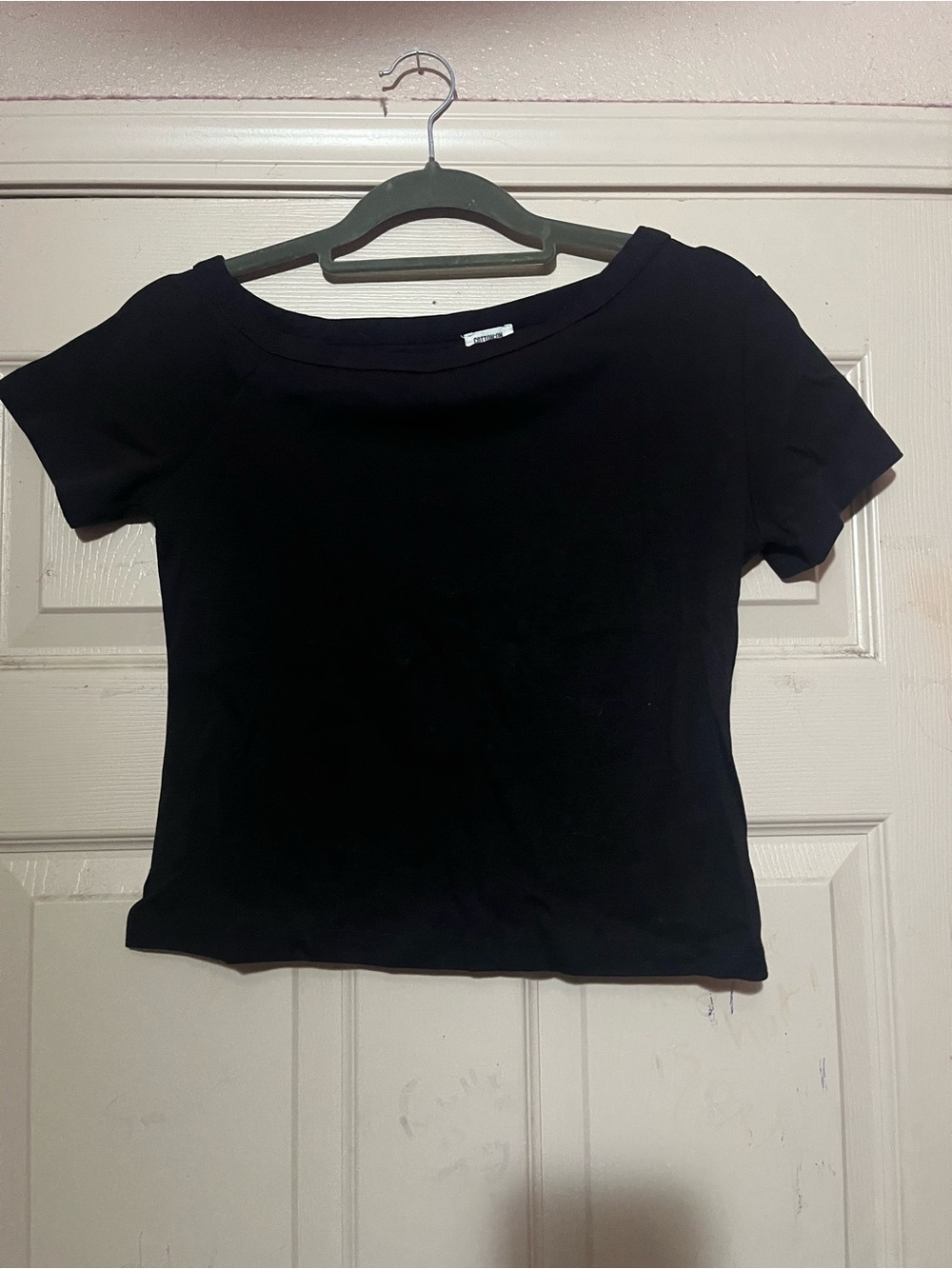 Cotton On Black Cropped Off The Shoulder Top